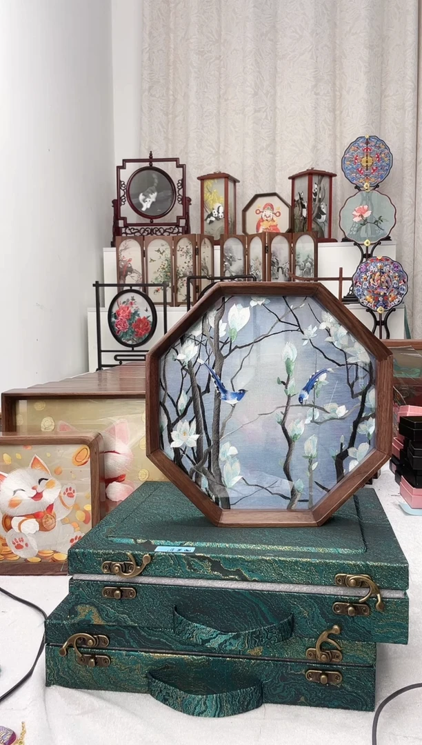 扇子苏绣作品手工精品团扇