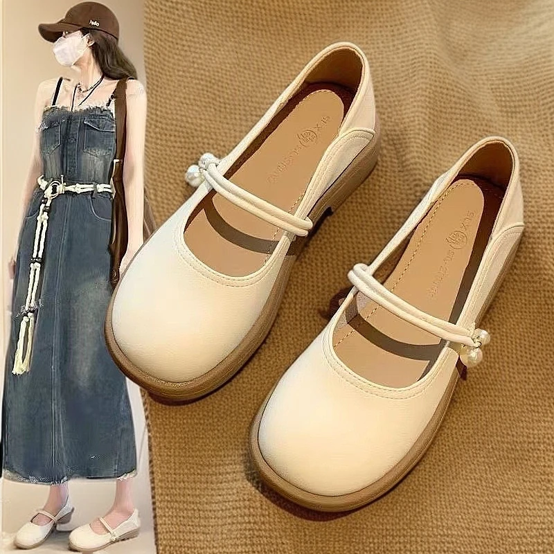 玛丽珍小皮鞋子春夏季单鞋2024新款两穿玛丽珍鞋女2025春夏季小牛