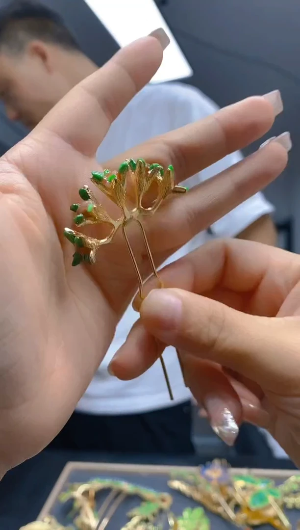 【闪购商品】翡翠耳饰合金365翡翠发簪