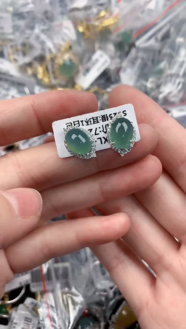 银S925镶嵌戒指翡翠7777----5