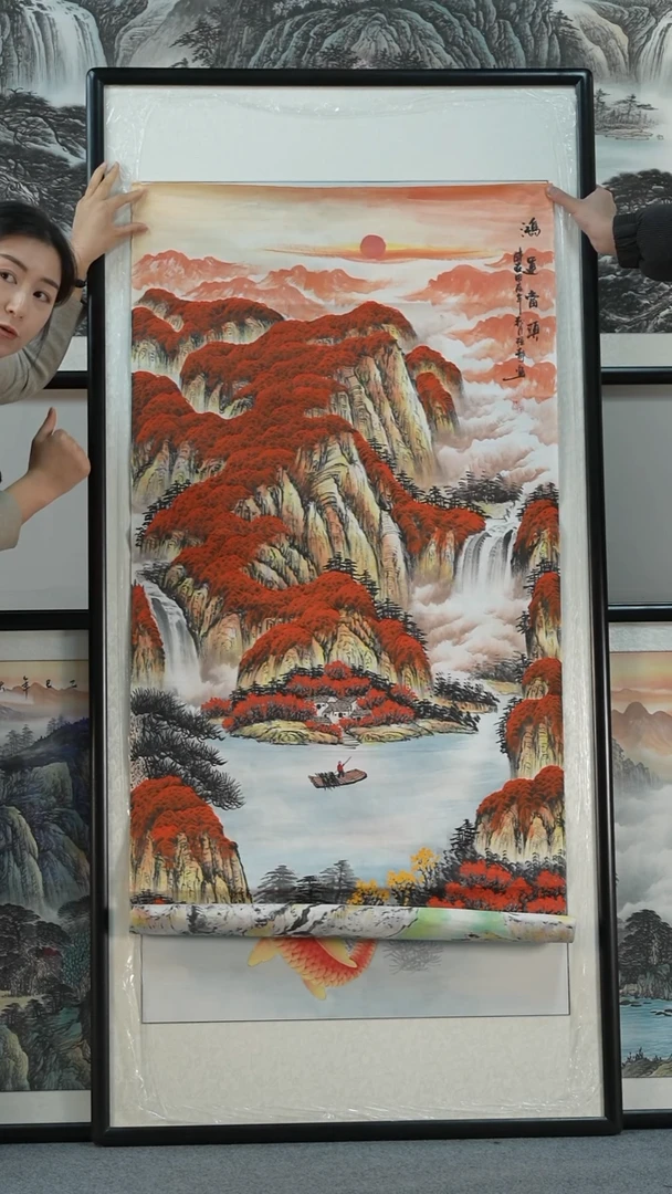 国画鸿运当头175*85画作