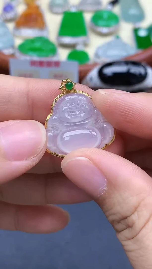 颈饰18K金镶嵌翡翠452-中国好珍宝