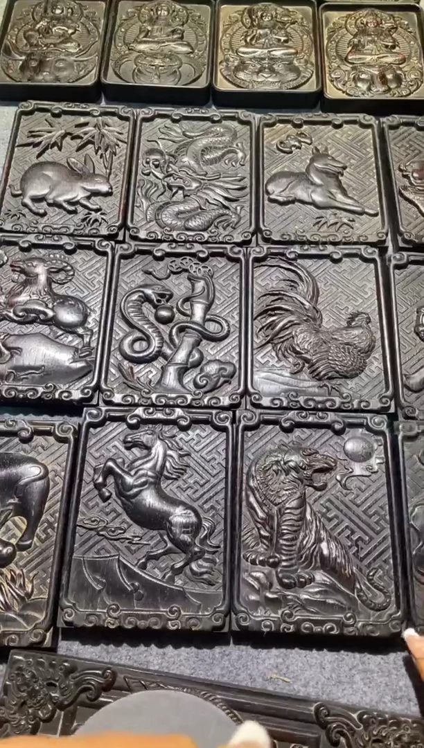 木紫檀拆件雕刻板以直播间实物为准微瑕老物件