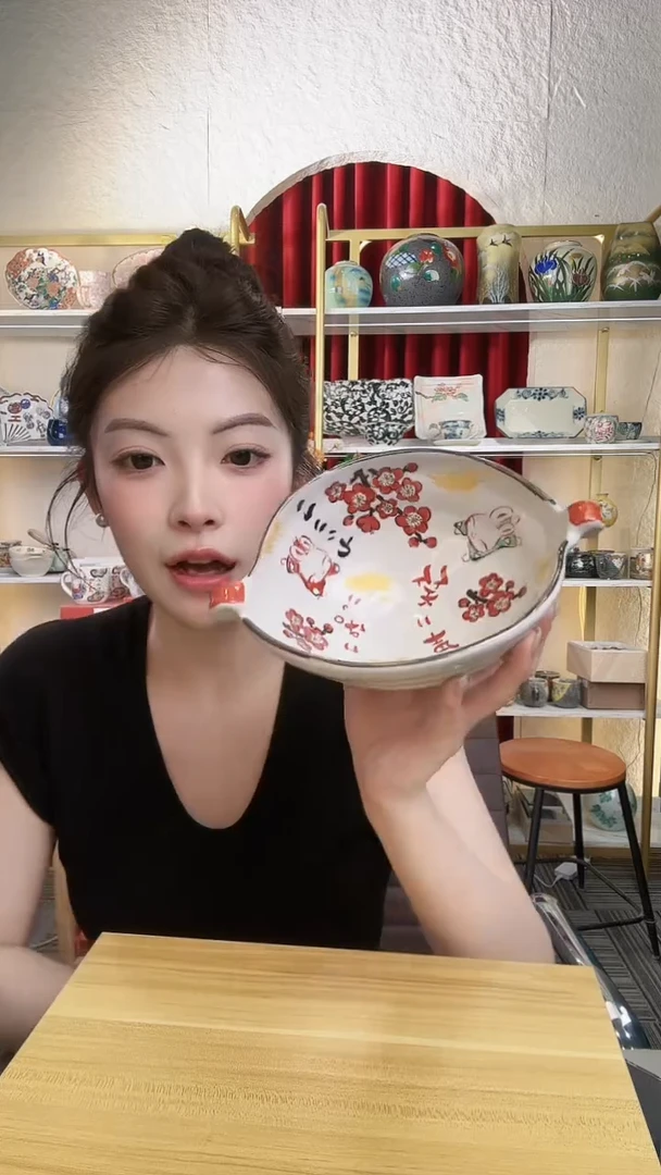 盘夕立窑双耳钵一个