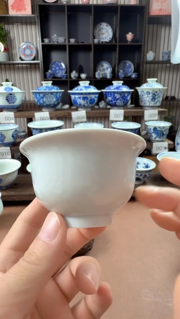 手工白胎压手杯..