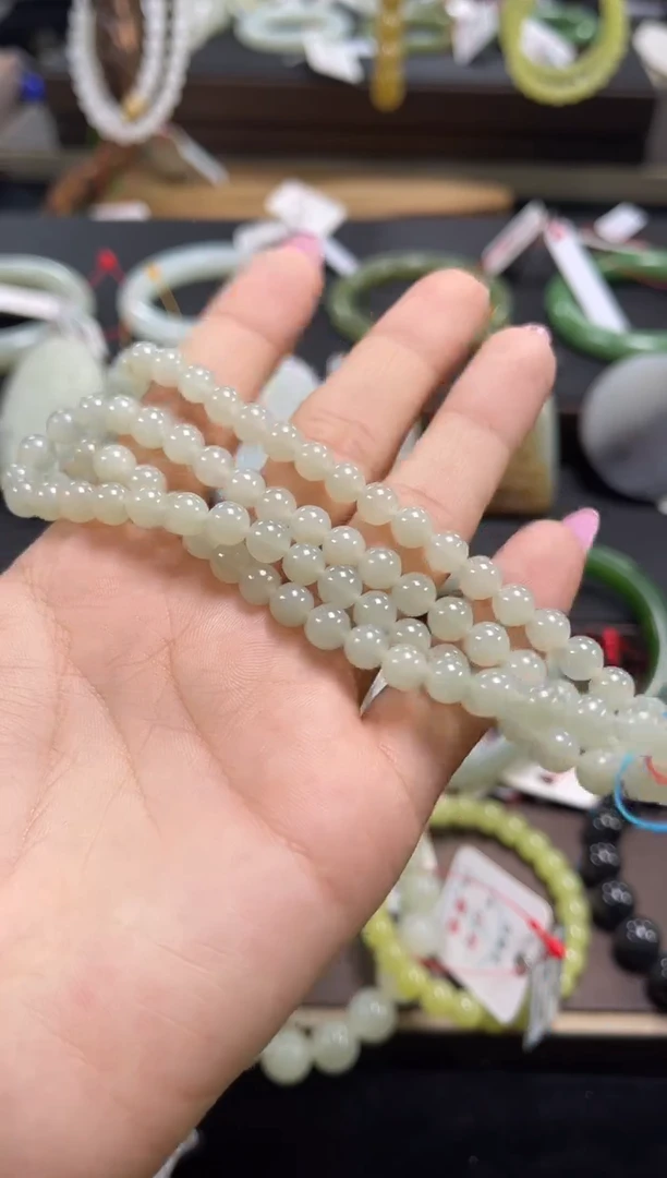 项链未镶嵌和田玉108卡6且末迪克兰 珠链9007970