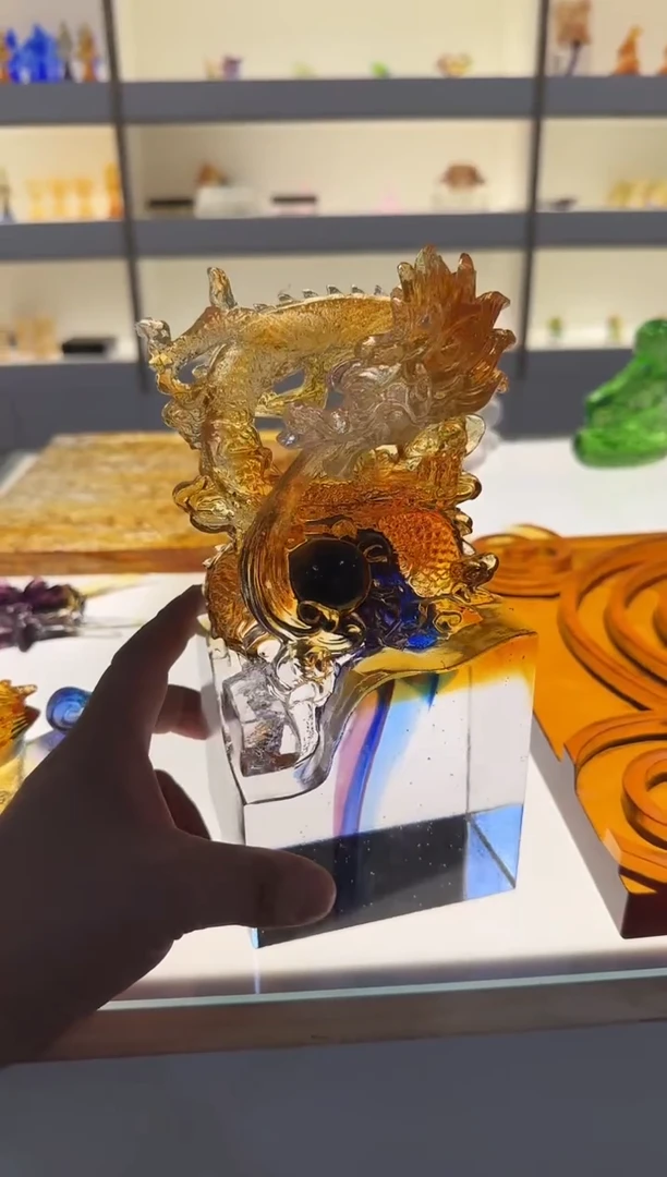 手工艺品琉璃简*龙印