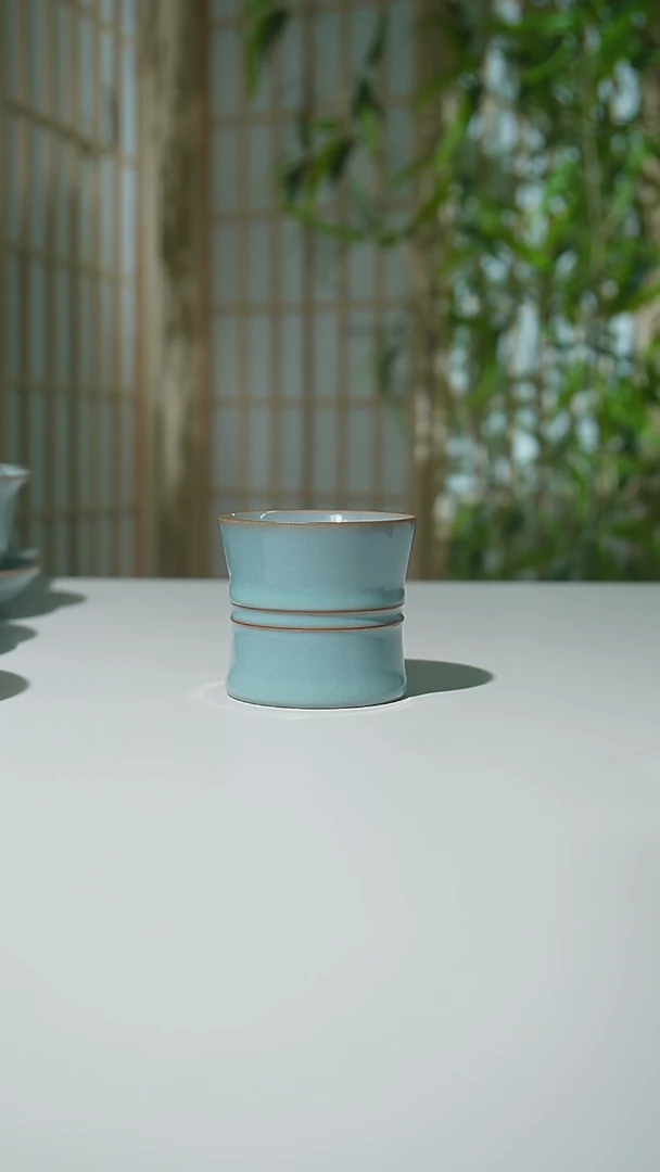 其他A天青头双线束腰杯高二级