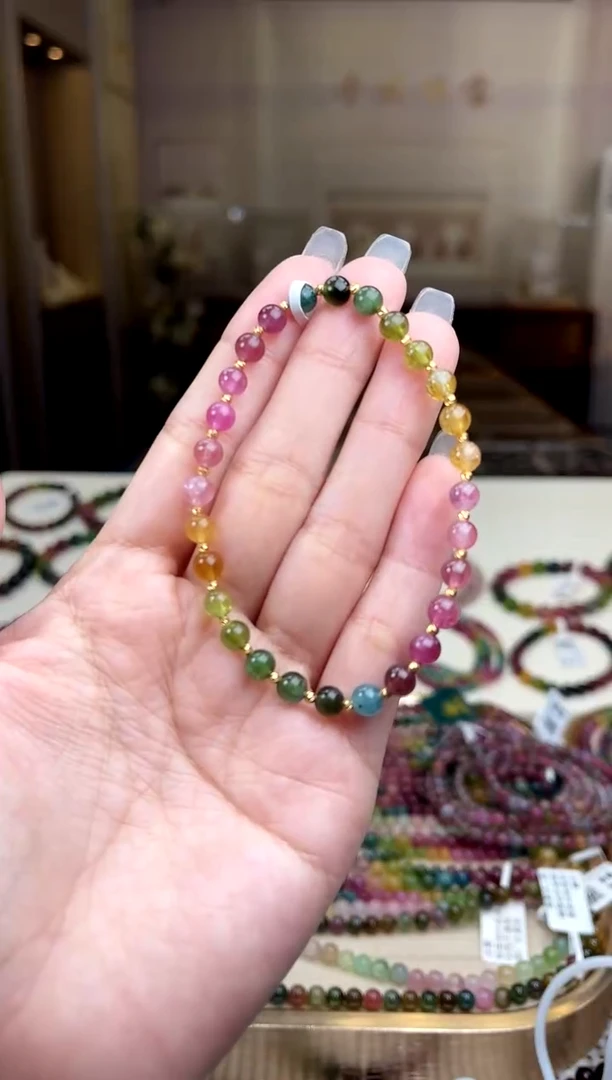 【闪购商品】碧玺/18K金镶嵌5mm+碧玺单圈多样性发货