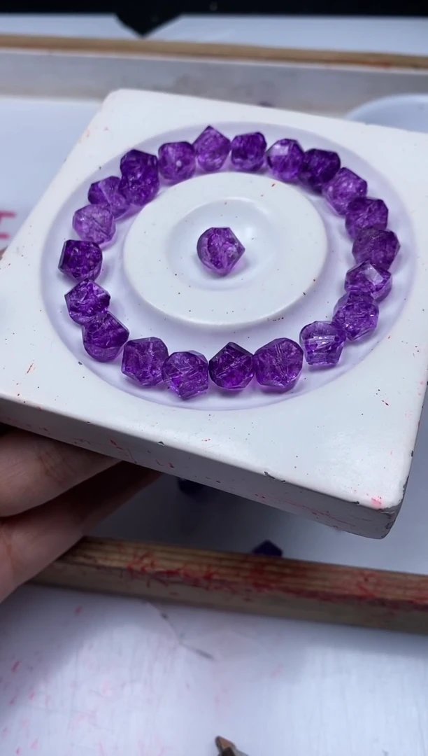 水晶珠宝半成品未镶嵌A1537 紫水晶切面10mm10个15元