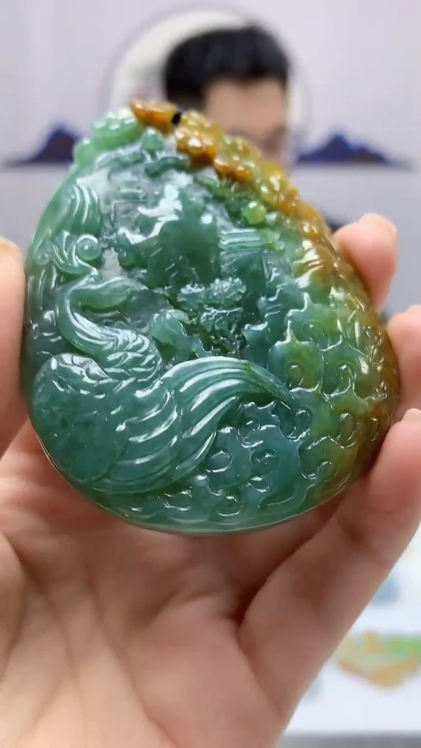【闪购商品】定制翡翠未镶嵌5153ms-毛货36花鸟