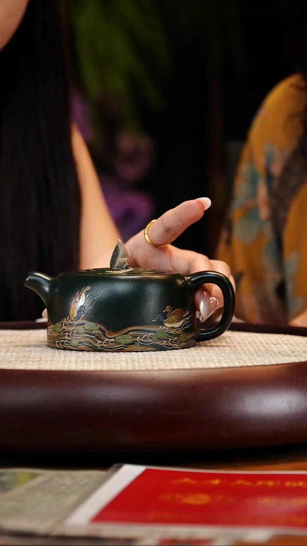 YJY45绿泥柴烧鸭先知230cc