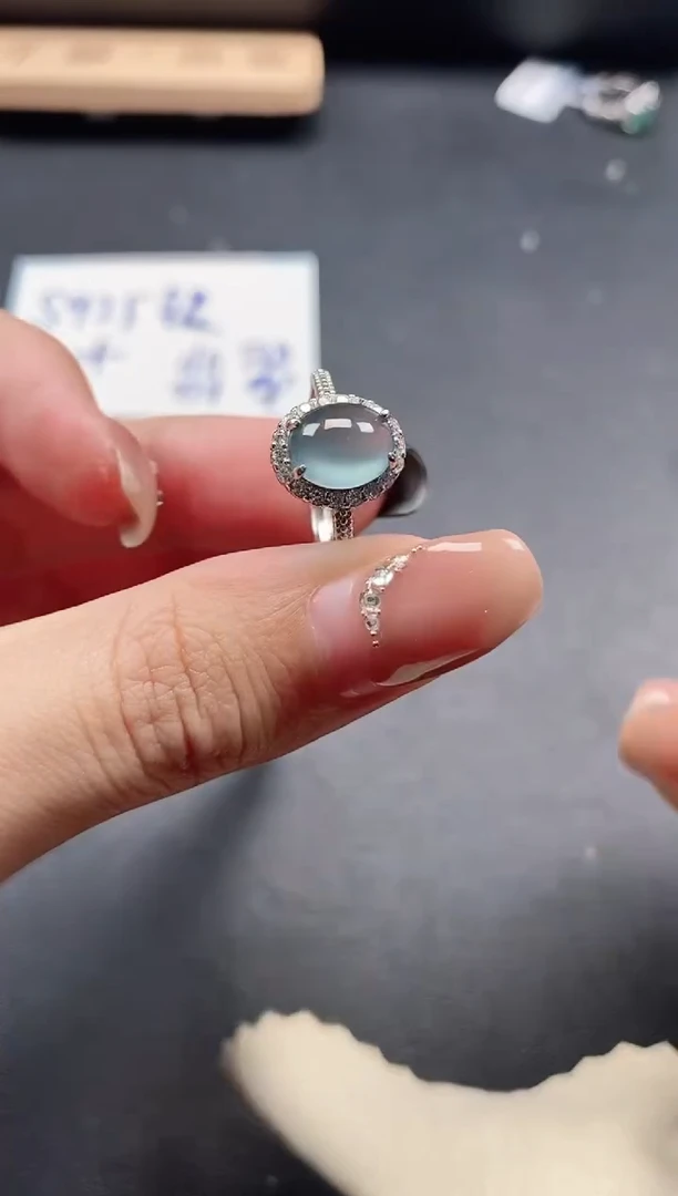 银S925镶嵌戒指翡翠51511