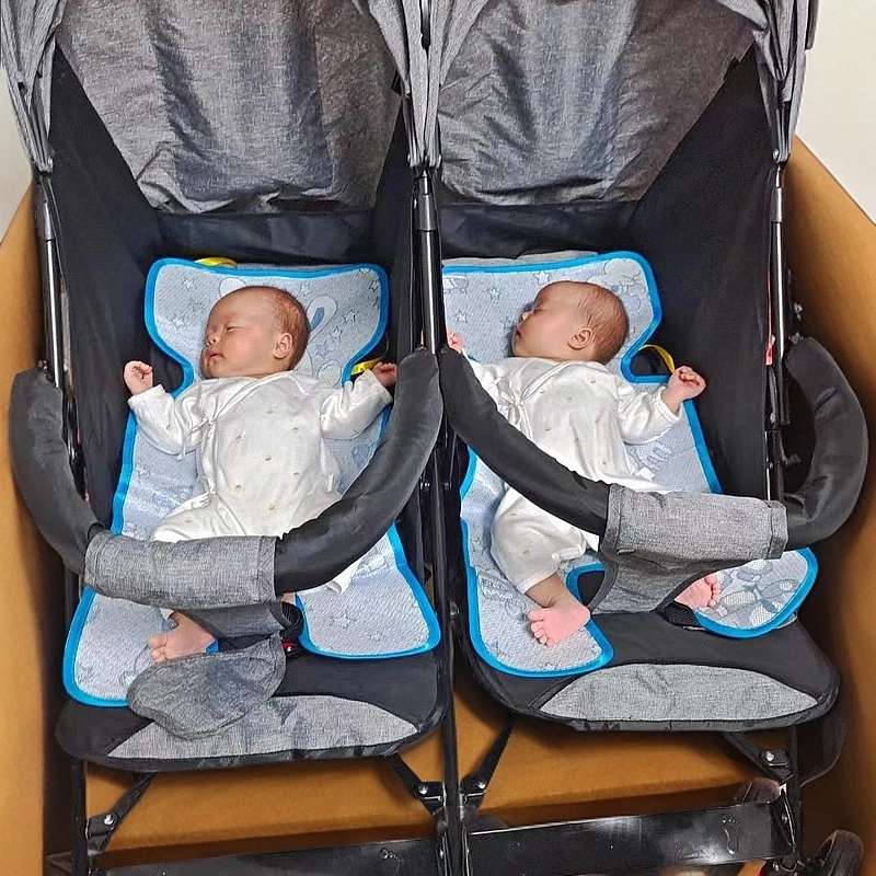 双胞胎婴儿推车轻便折叠可坐半躺baby strollers双人避震可进电梯
