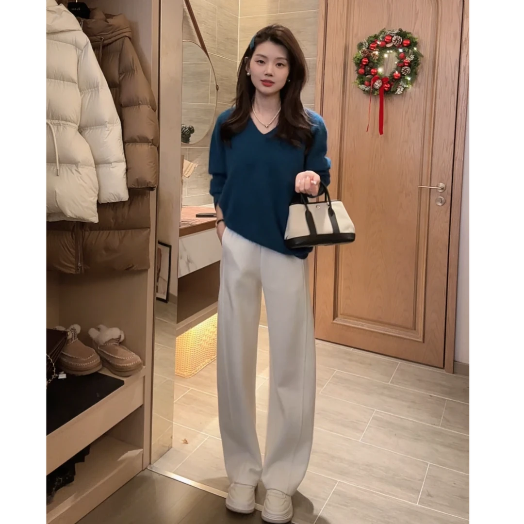 【松弛线】‘’绵羊毛加厚百搭弯刀裤秋冬休闲裤长裤