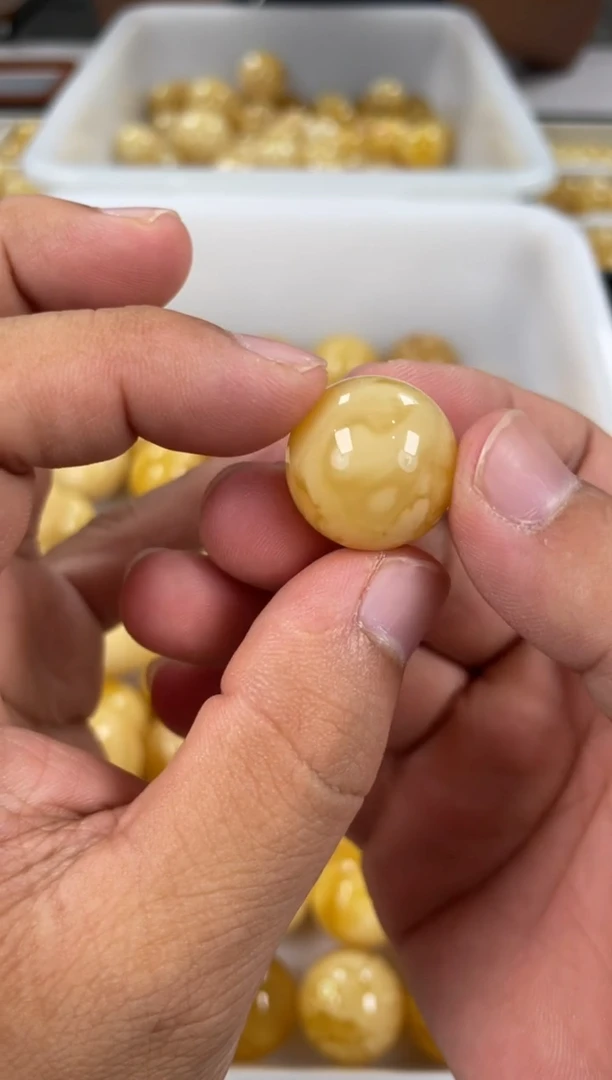 未镶嵌颈饰琥珀天然琥珀蜜蜡圆珠20mm