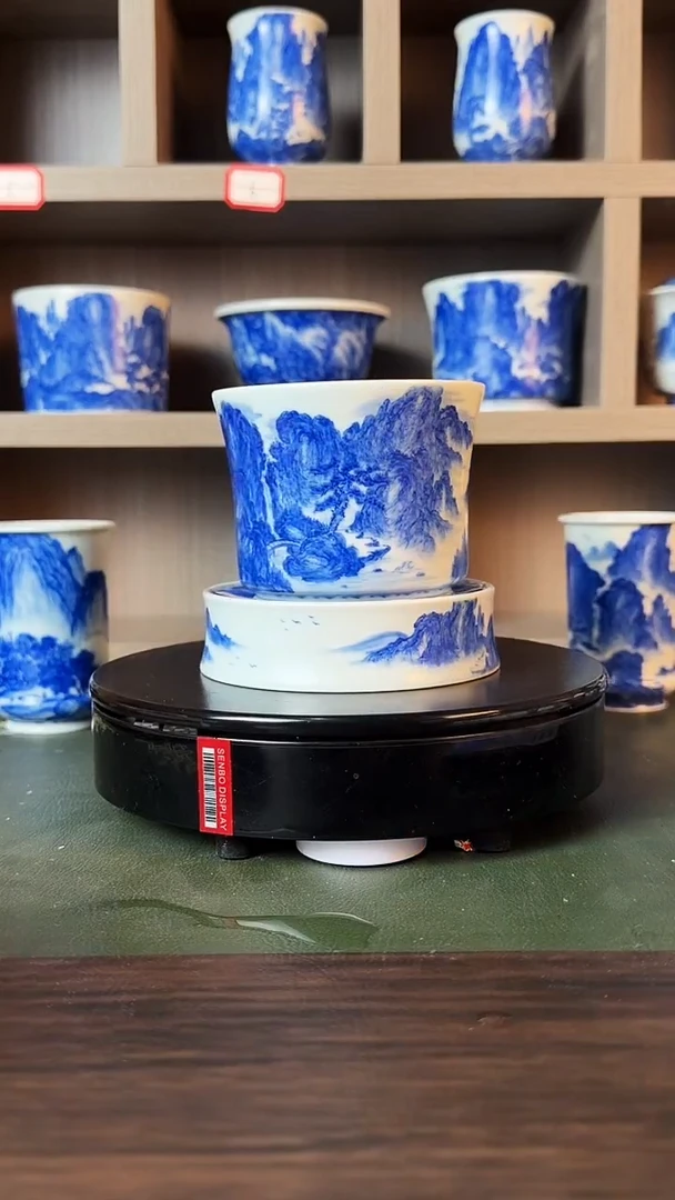 精工青花宋画山水容天杯