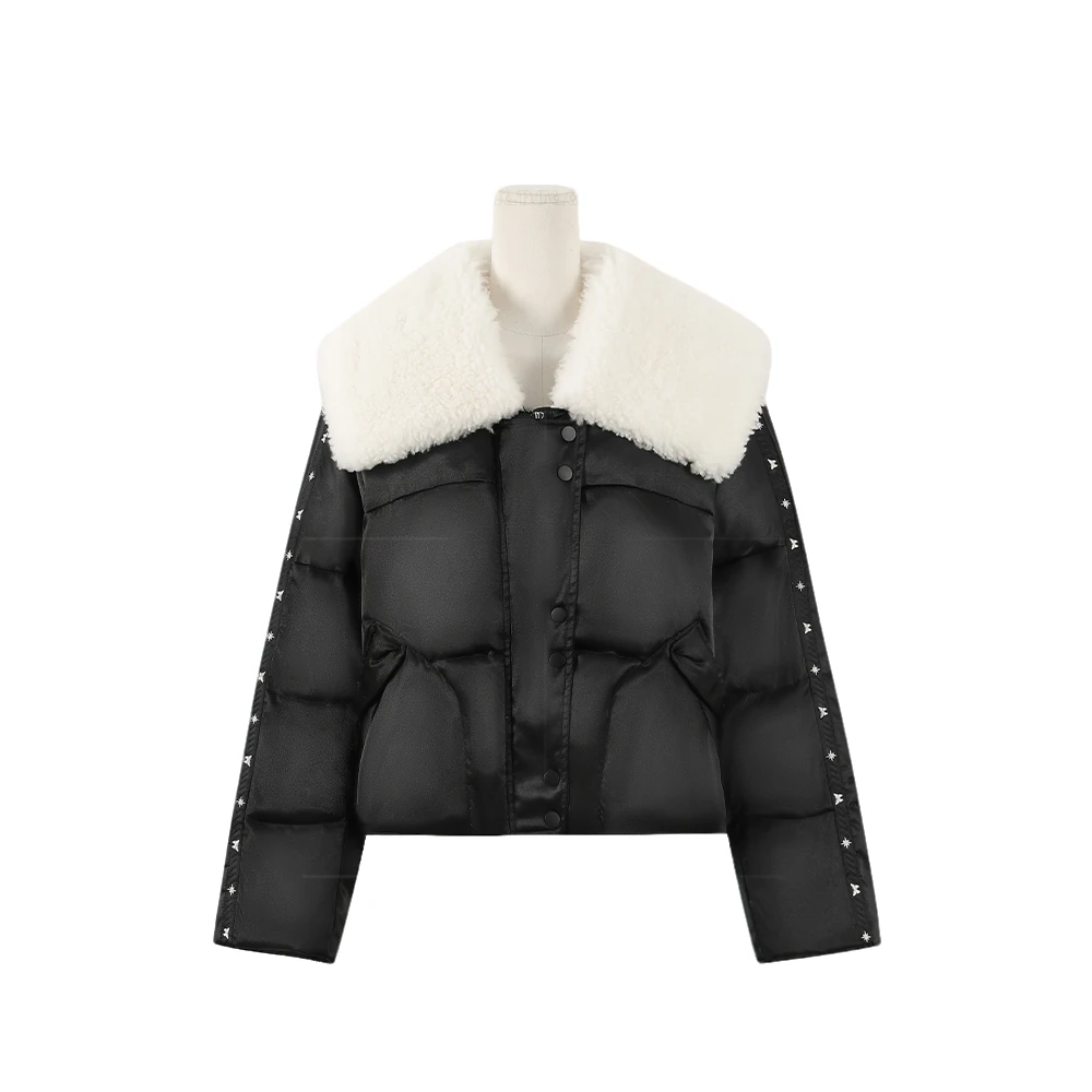 【封后轻奢设计】冬季新款休闲显瘦百搭翻领羽绒服女99333