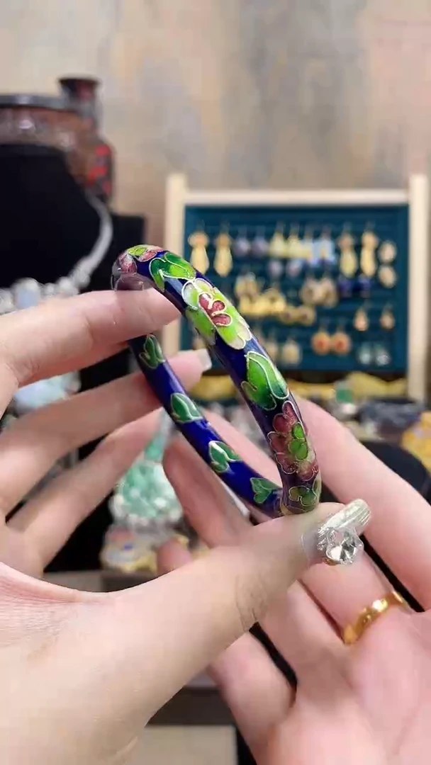 非遗手工景泰蓝开口镯子宝蓝