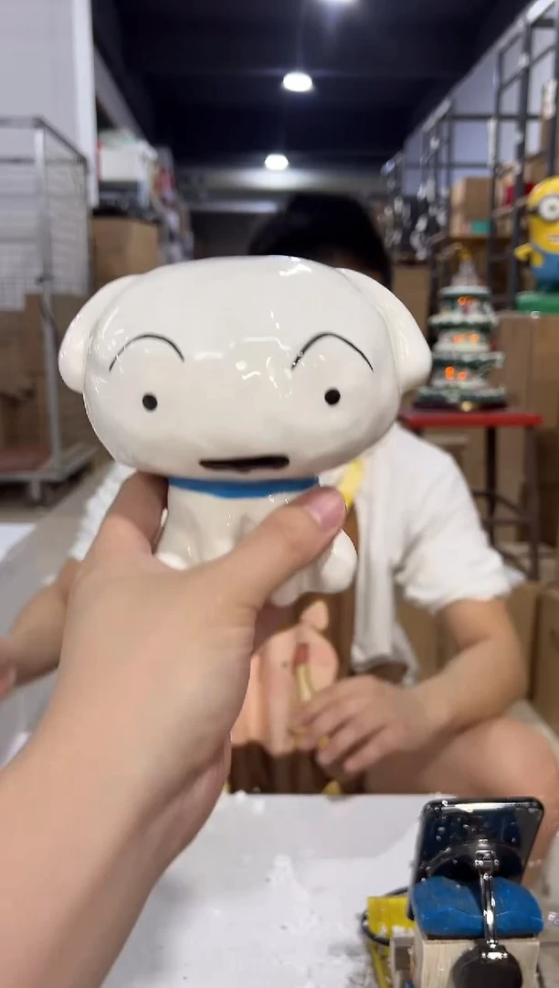 瓷片陶瓷钱罐小白钱罐