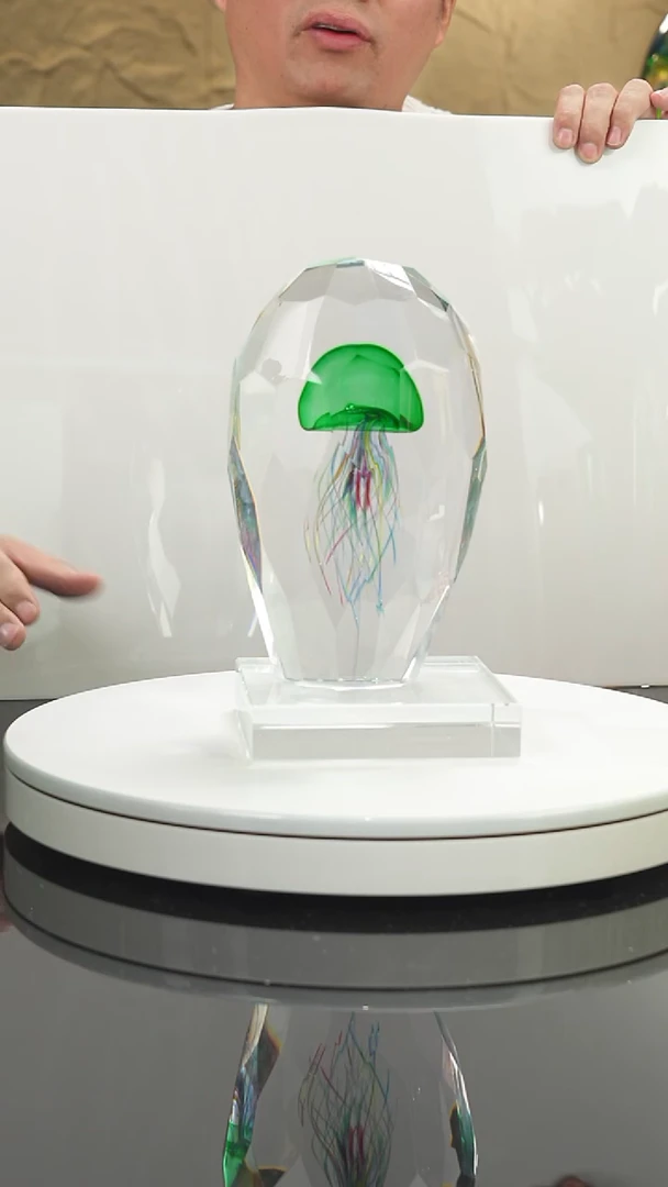 【闪购商品】摆件福利绿色切面水母摆件带底座