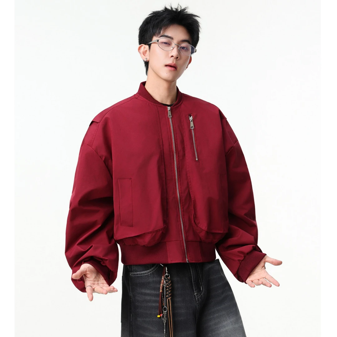 QIUYIDAODI秋季「巴家版型 菠菜水手」短款解构廓形夹克外套上衣男