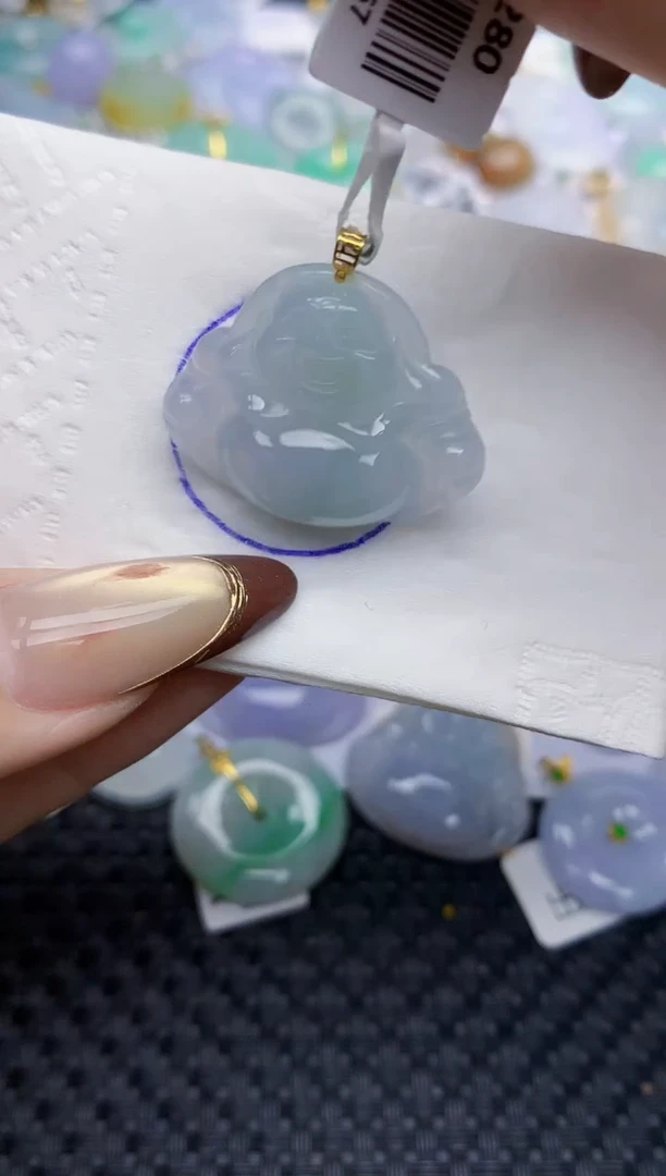 颈饰18K金镶嵌翡翠   天然翡翠A货  百元以上9米证书费自理