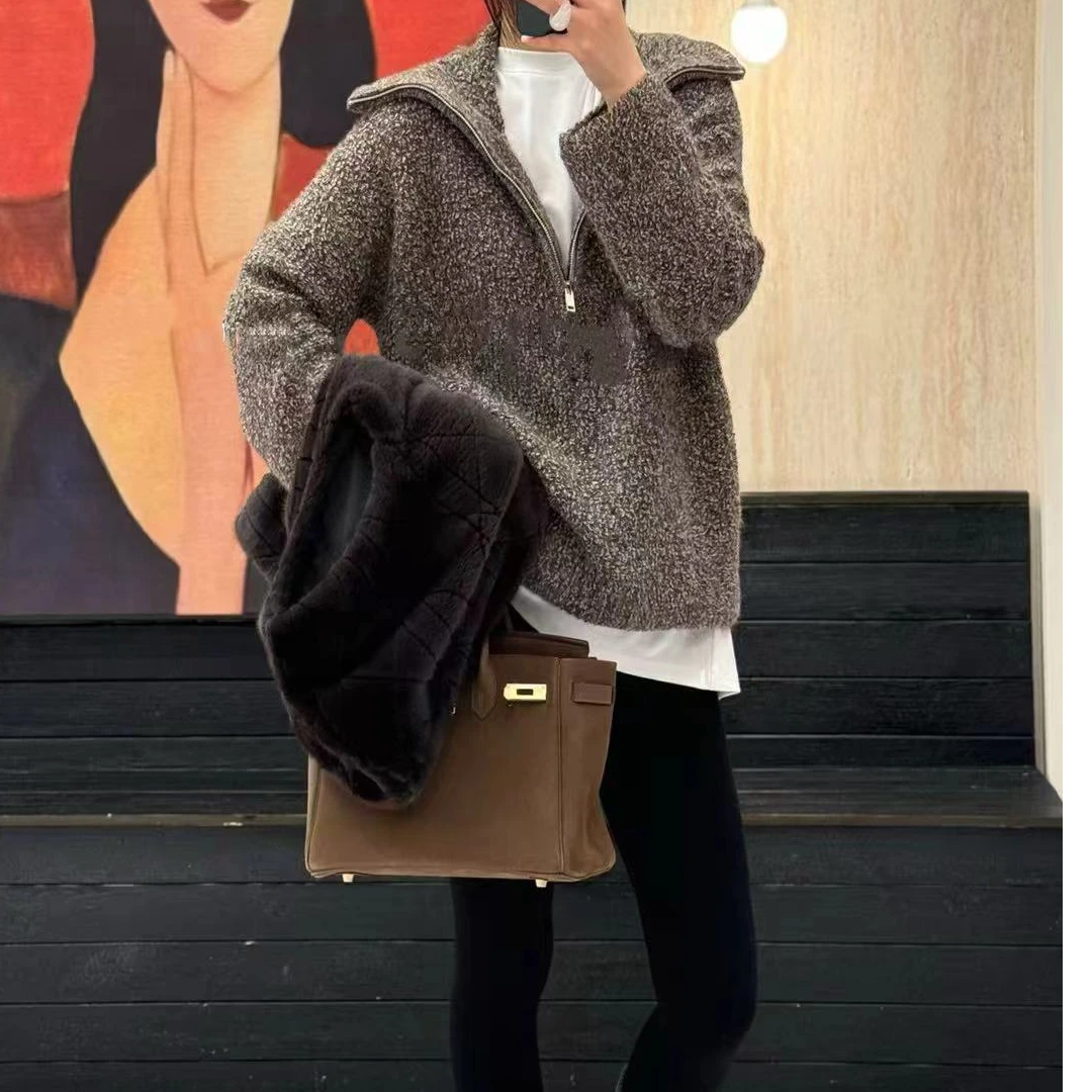 2024【炸总精选】丝羊绒时尚圆领百搭套头针织衫C1911