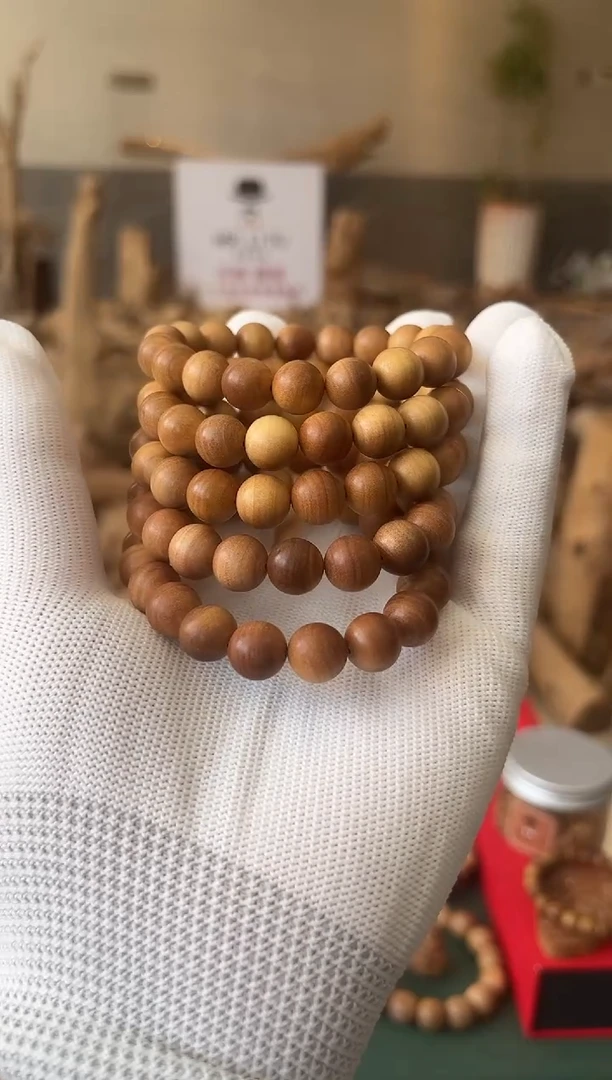 檀香木手串1.0横纹单圈 沉水 奶香奶甜 花香韵 随机发一