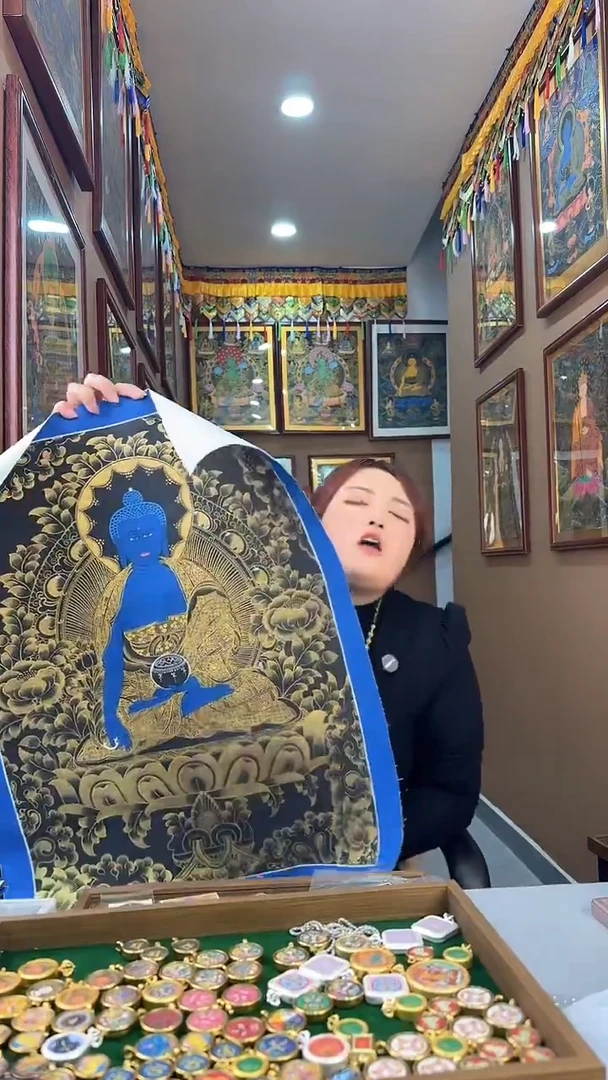 吊坠药师-纯手绘唐卡