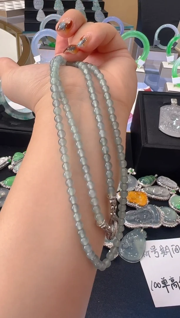 银S925镶嵌手串翡翠天然A货翡翠多样性发其一JJA11