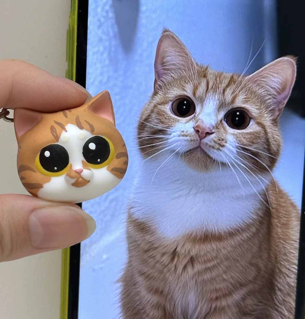 diy定制萌宠可爱猫咪挂件 树脂 涂鸦钥匙扣