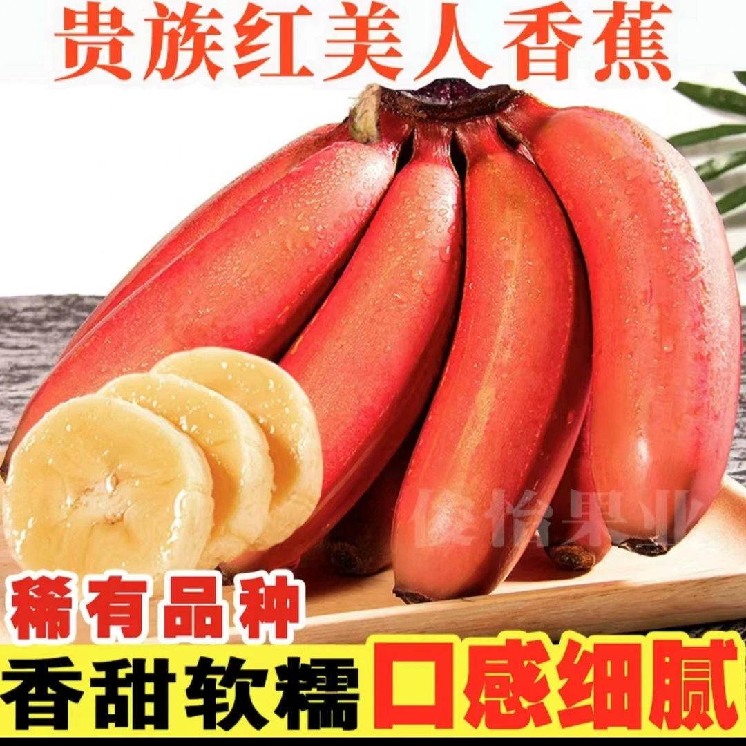 广西红皮红美人香蕉应季时令新鲜水果香甜粉糯