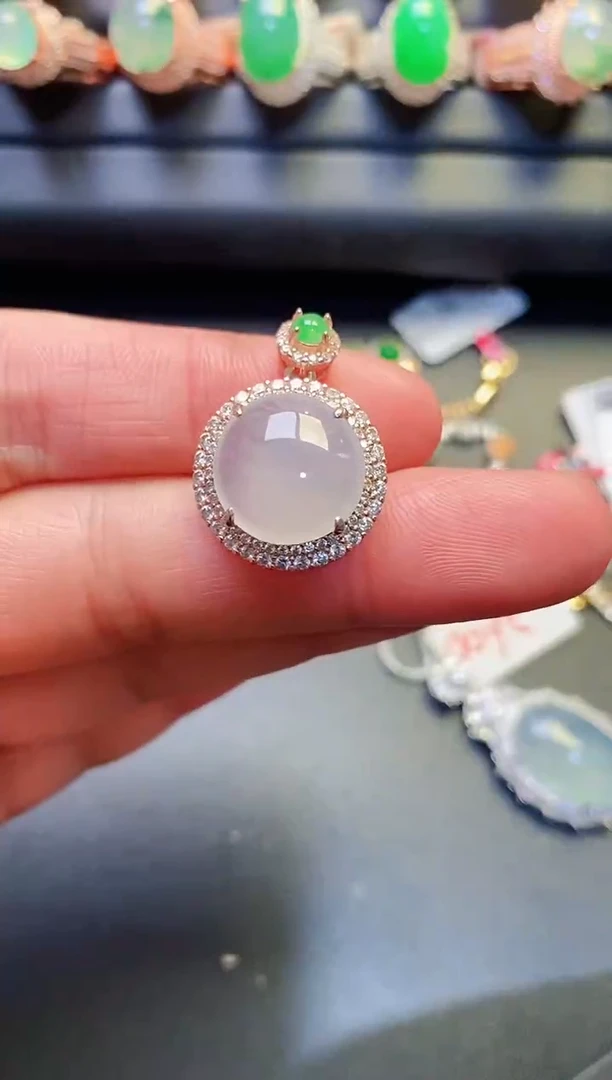 银S925镶嵌戒指翡翠天然