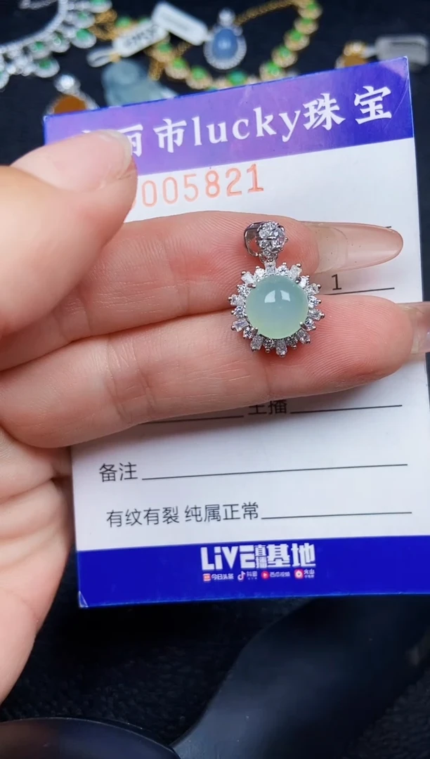 翡翠银S925镶嵌颈饰5821