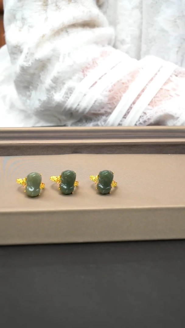 【闪购商品】和田玉戒指银S925镶嵌和田玉 戒指 银S925