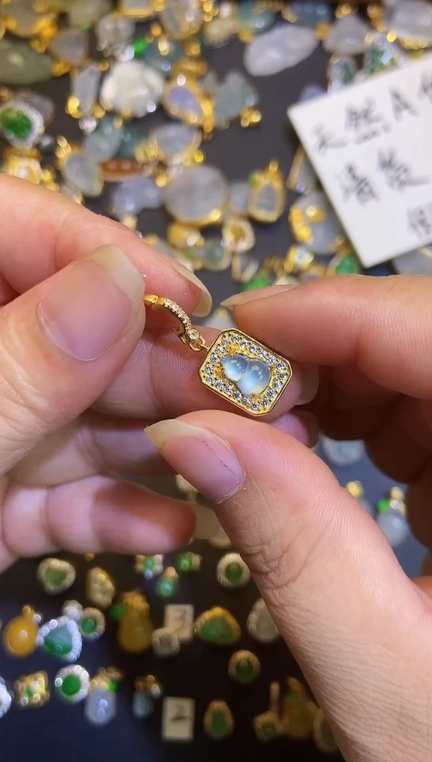 吊坠(不含链)银S925镶嵌翡翠1
