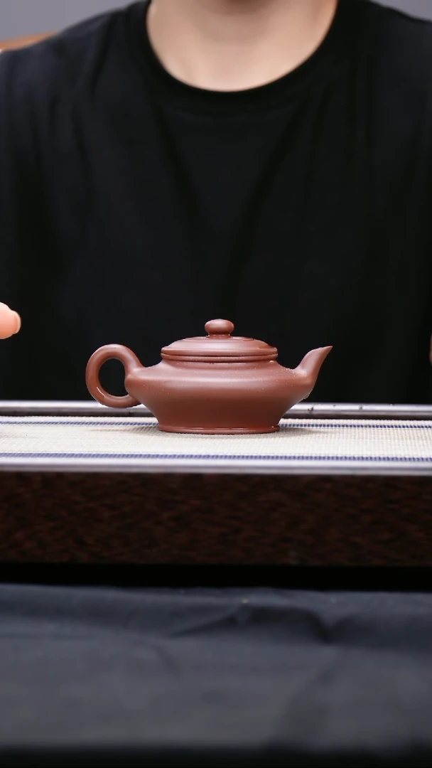 【闪购商品】紫砂茶壶三号井低槽青 虚扁壶