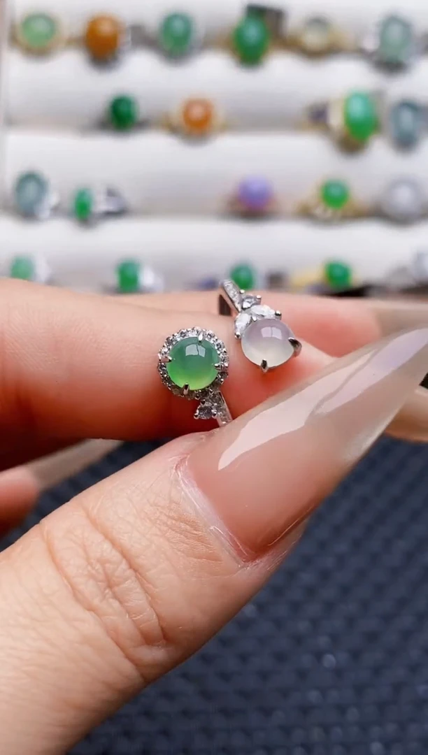 银S925镶嵌戒指翡翠1553