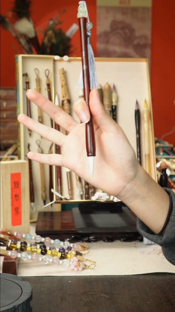 孤品高货毛笔链接 清水试笔 蘸墨不退