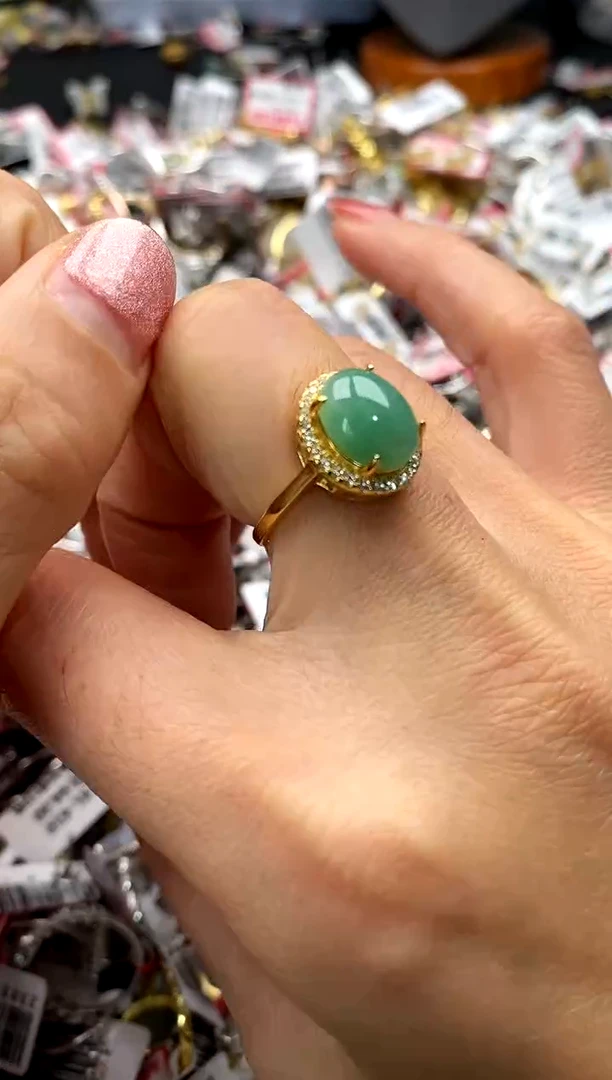 【闪购商品】翡翠戒指银S925镶嵌66666666      9