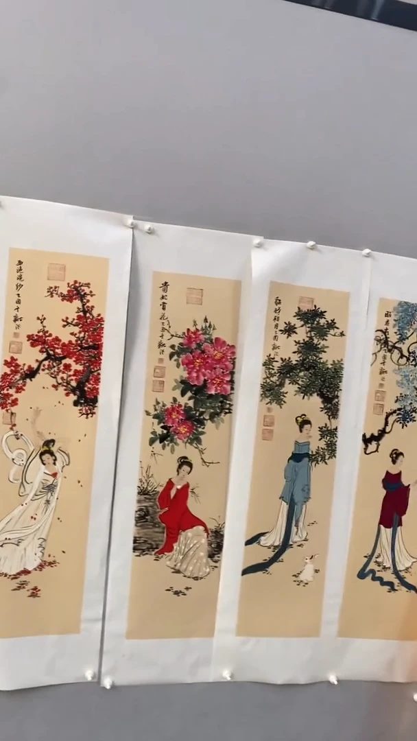 国画李新社四条屏