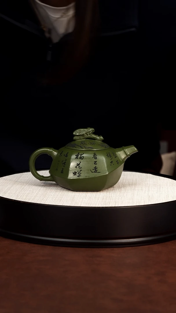 茶壶紫砂9绿泥 一鸣惊人
