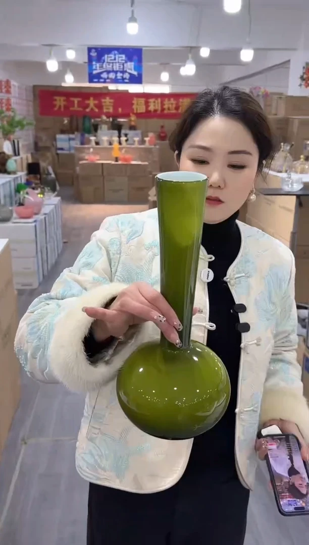 【闪购商品】琉璃椿野花瓶花器早Q-19