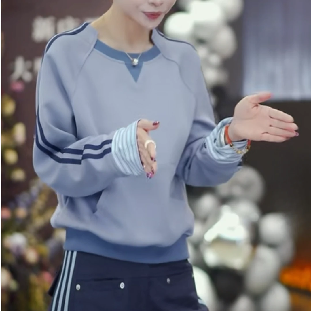 2025新款显瘦不规则裁剪拼接时尚减龄卫衣LK2501860