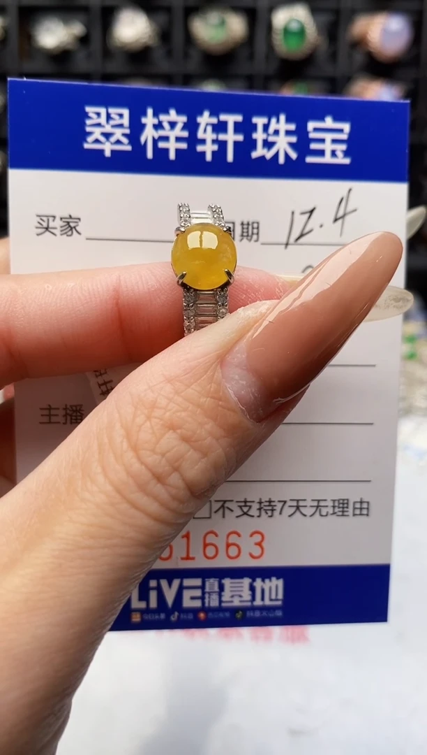 银S925镶嵌戒指翡翠1663