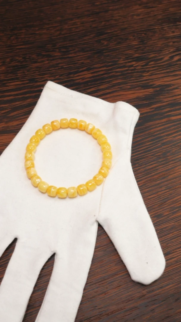 【闪购商品】蜜蜡手链未镶嵌2346/8mm满蜡阿尔卑斯花纹款