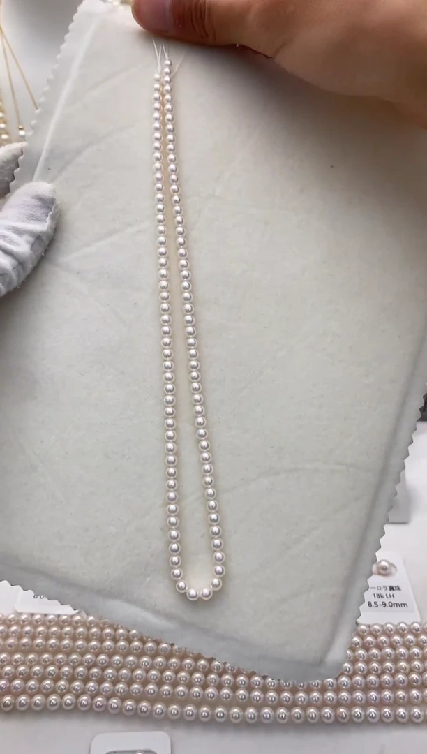 项链银S925镶嵌海水珍珠小米珠4.0-5.0