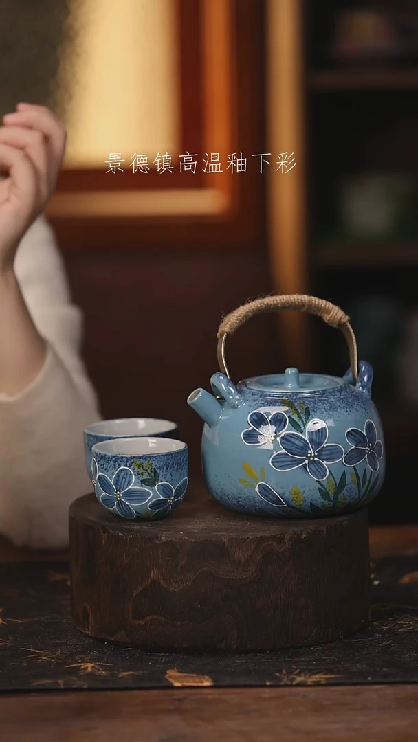 陶瓷景德镇高温釉下手绘陶瓷@L706@