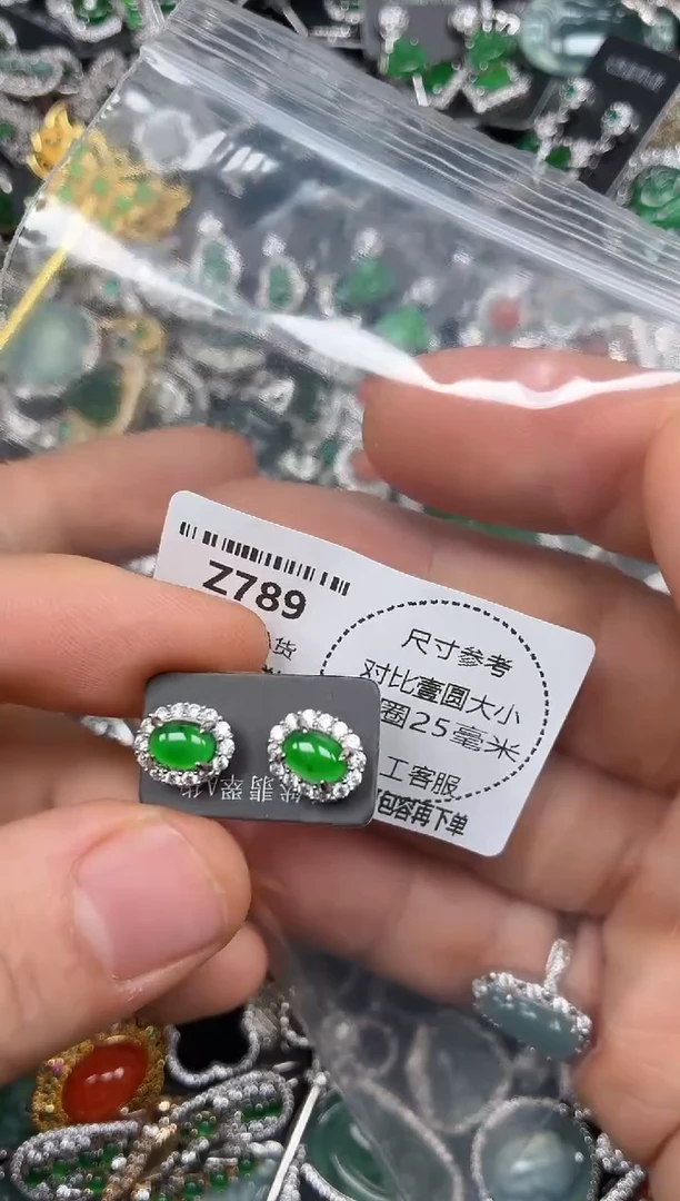 颈饰未镶嵌翡翠Z789耳钉